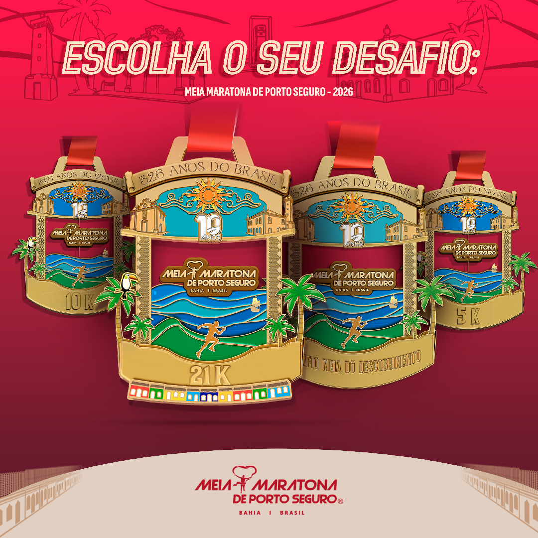 Meia de Porto Seguro terá kits exclusivos e medalha extra na edição de 10 anos da prova